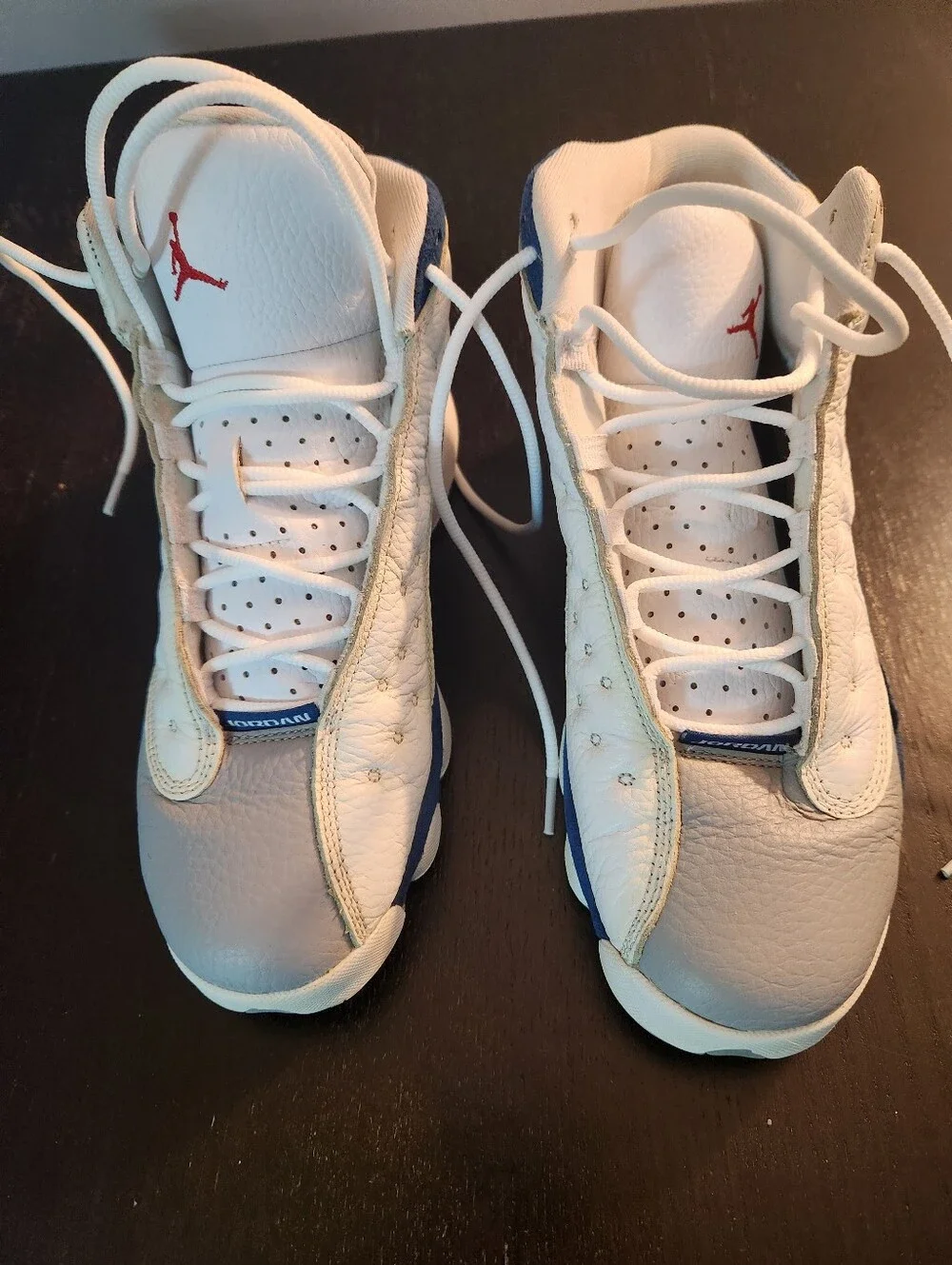 Jordan 13 Retro, French White, Blue & Gray Basketball Sneakers. Excellent Cond